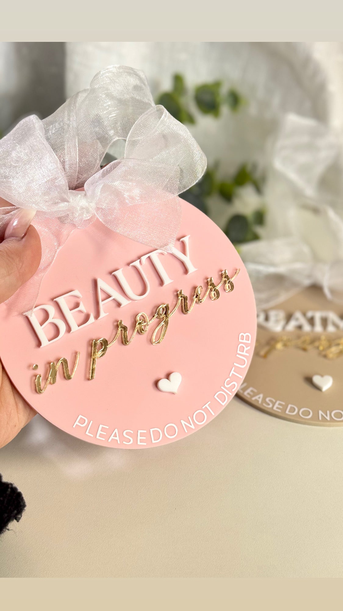 "In Progress" Hanging Round Signs