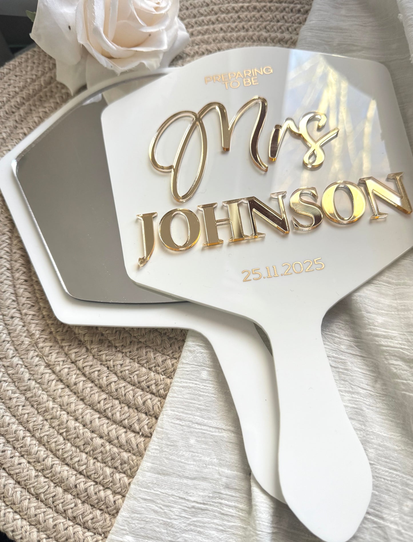 Personalised Bridal Mirror handheld
