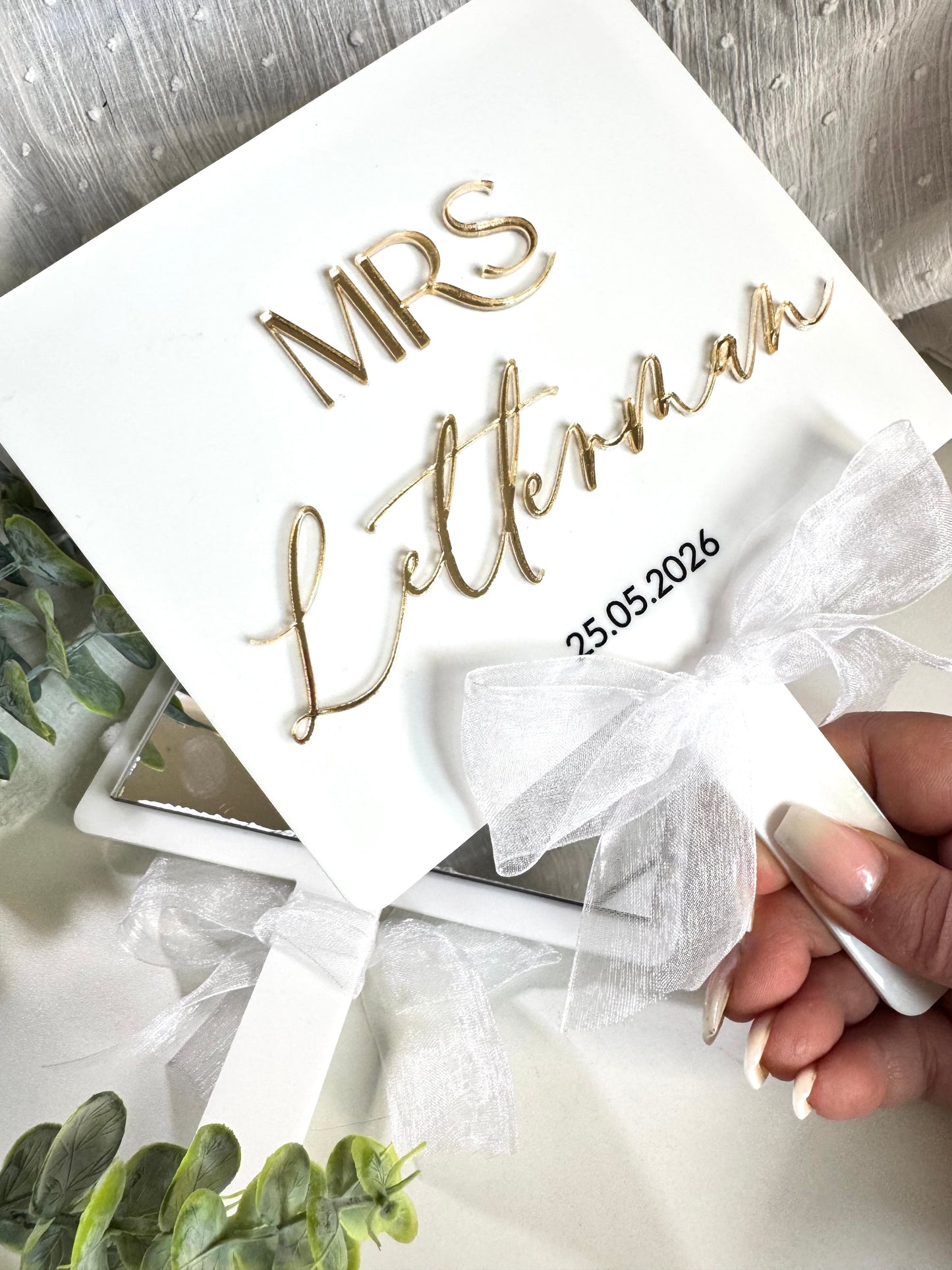 Personalised Bridal Handheld Mirror
