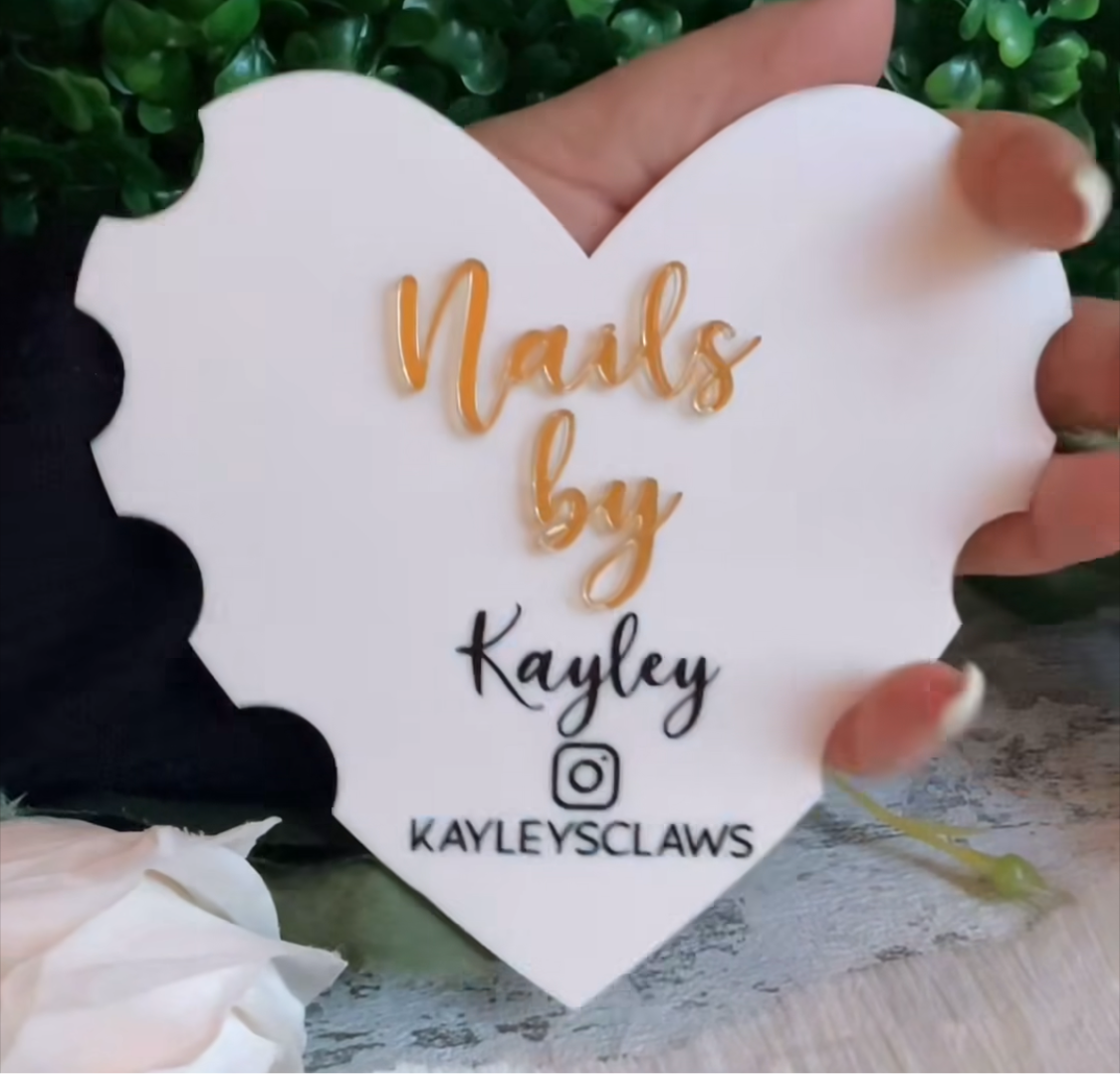 3d heart Nail Technician Picture Prop, 'NAILFIE' heart