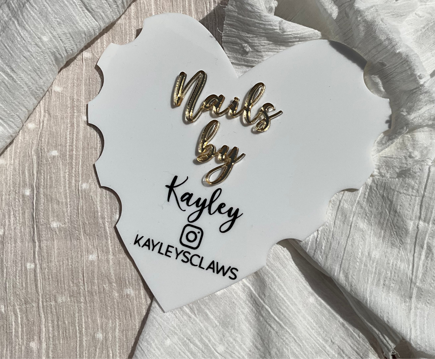3d heart Nail Technician Picture Prop, 'NAILFIE' heart