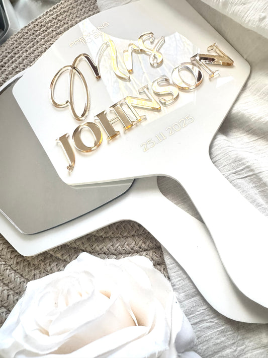 Personalised Bridal Mirror handheld