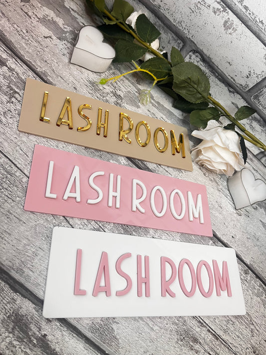 3d lash room acrylic sign, beauty room signage, business signage, salon decor, eyelash gift