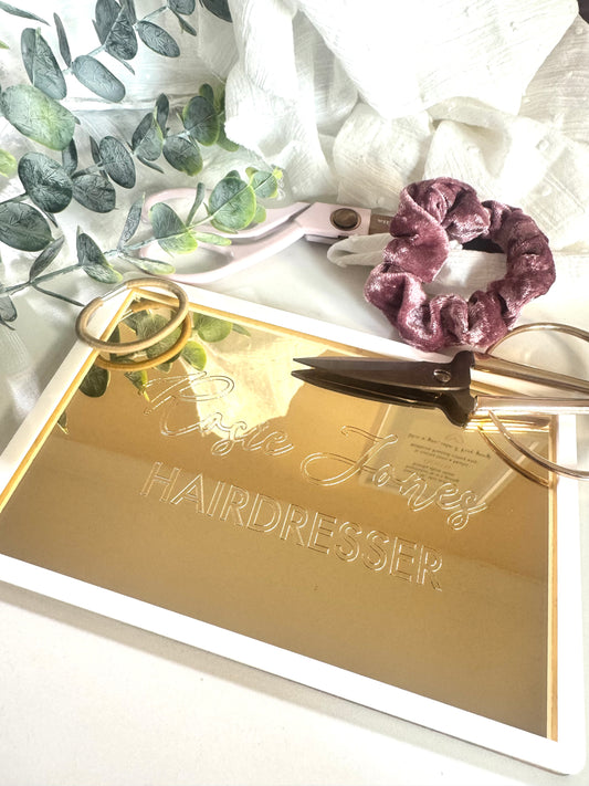 Personalised Acrylic Hairdressing Trolley Trays