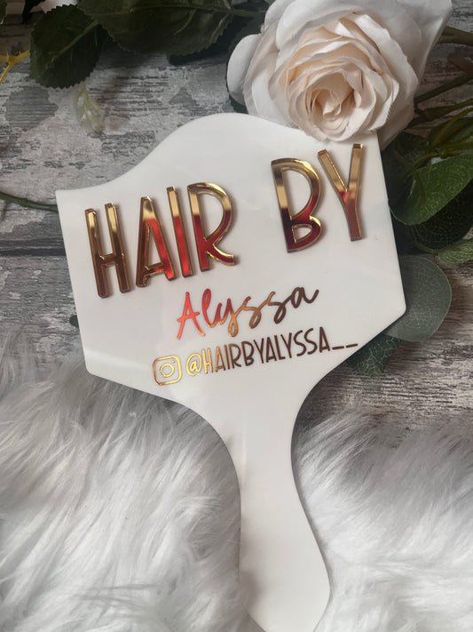 Hairdresser personalised handheld mirror
