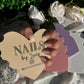 3d heart Nail Technician Picture Prop, 'NAILFIE' heart